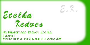 etelka kedves business card